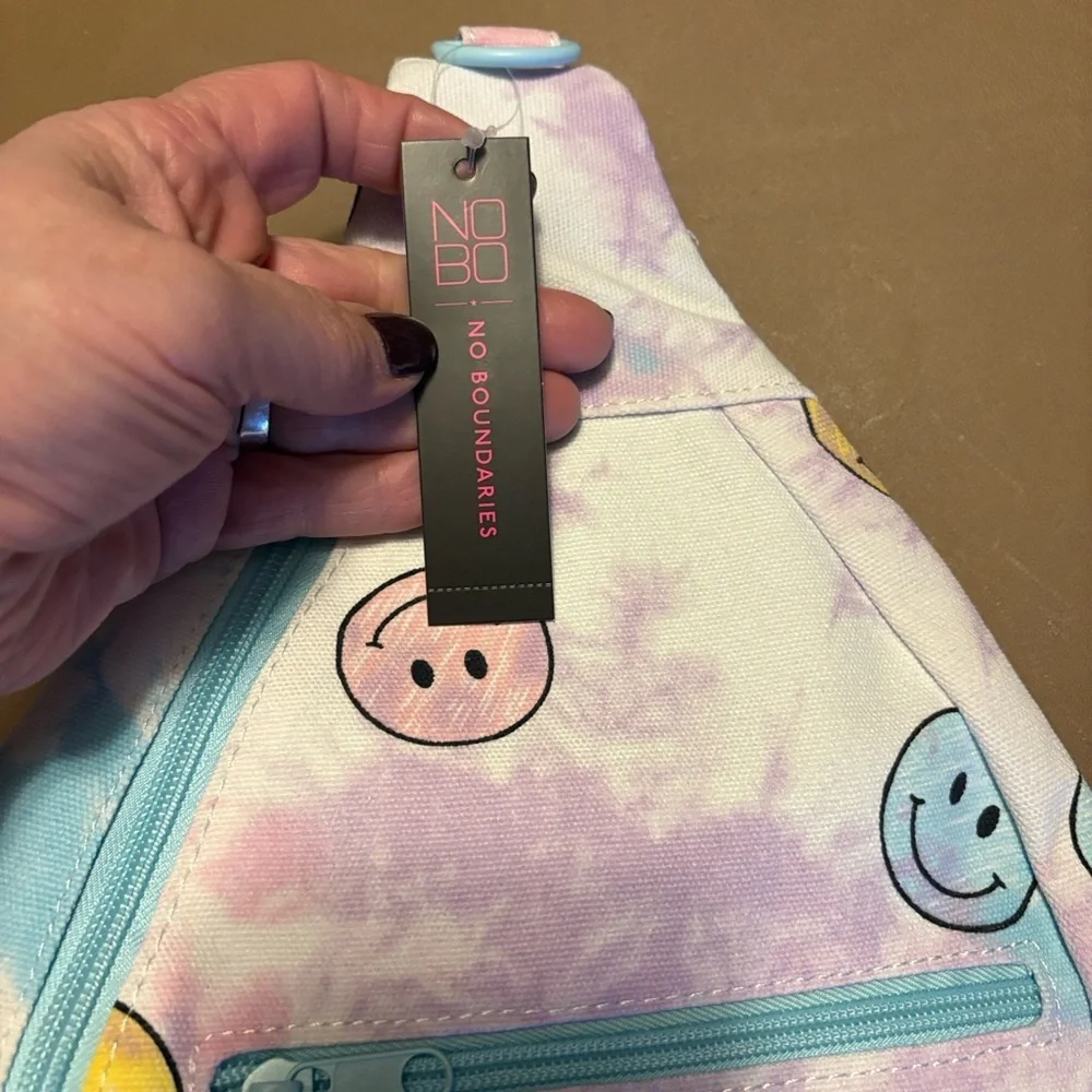 No Boundaries Pastel Tie-Dye Smiley Kids Sling Bag